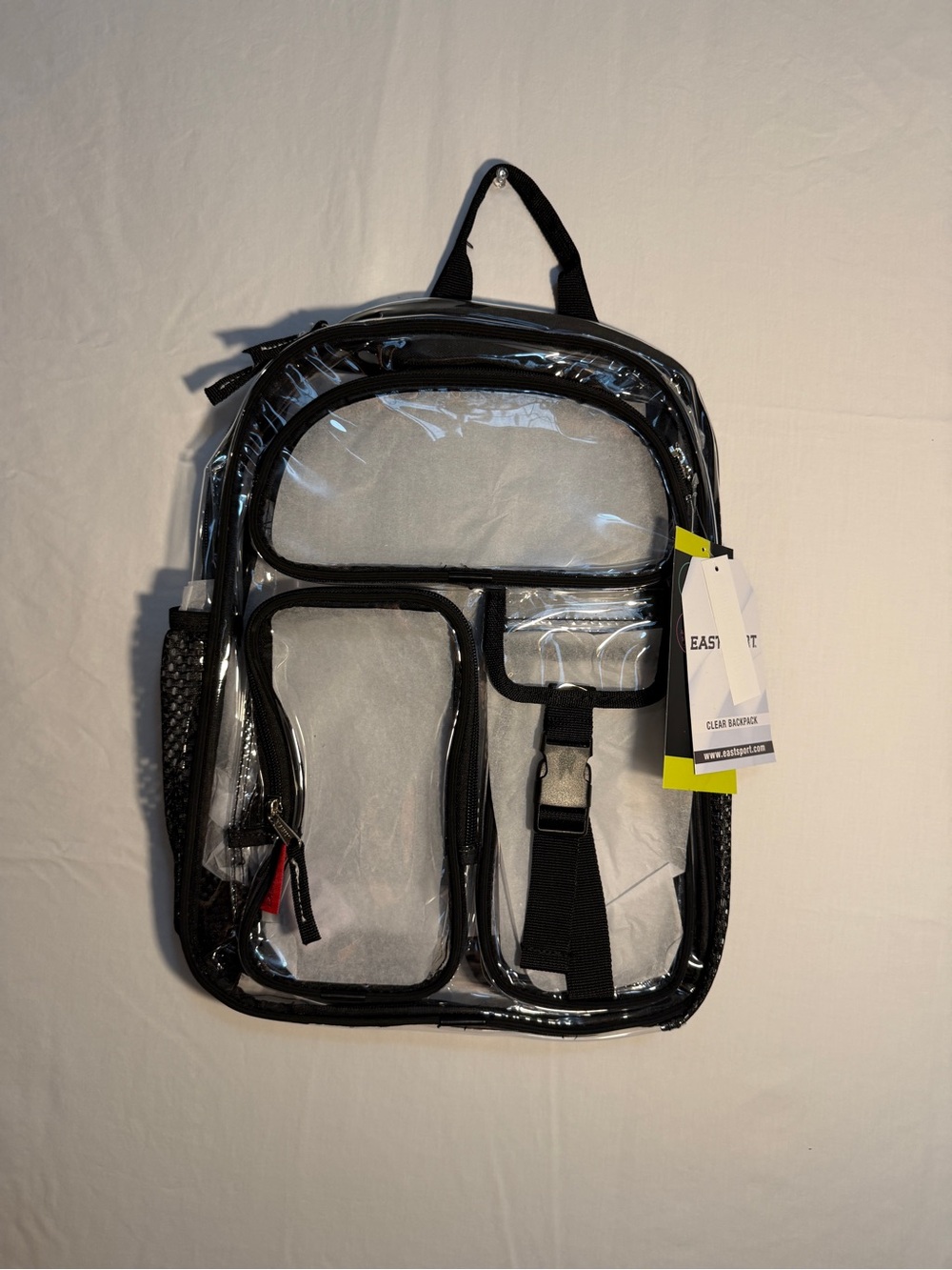EASTON Clear Black-Trim Backpack for Men